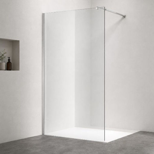 Slika TUŠ STIJENA MB TAILOR 100x200 CM SILVER/PROZIRNO 8 MM