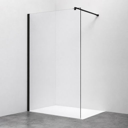 Slika TUŠ STIJENA MB TAILOR 60x200 CM CRNI/PROZIRNO 8 MM
