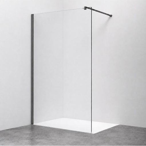 Slika TUŠ STIJENA MB TAILOR 140x200 CM GUN METAL/PROZIRNO 8 MM