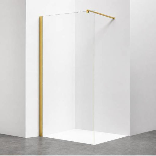 Slika TUŠ STIJENA MB TAILOR 35x200 CM ZLATNI/PROZIRNO 8 MM