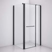 Slika TUŠ KABINA MB TAILOR 150x90 CM CRNI/PROZIRNO 8 MM OKRETNA VRATA