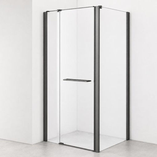 Slika TUŠ KABINA MB TAILOR 120x70 CM GUN METAL/PROZIRNO 8 MM OKRETNA VRATA